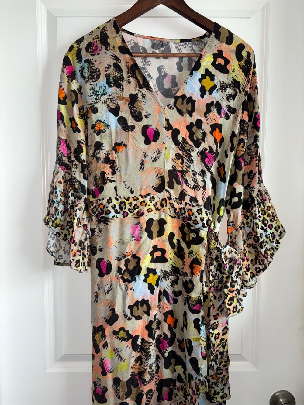 Women's Multicolor Leopard Print Maxi Dress